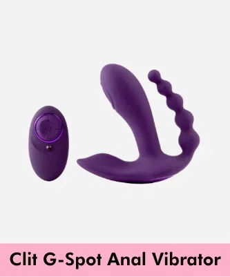 Remote Control 3 Way Clitoral G-Spot Anal Vibrator