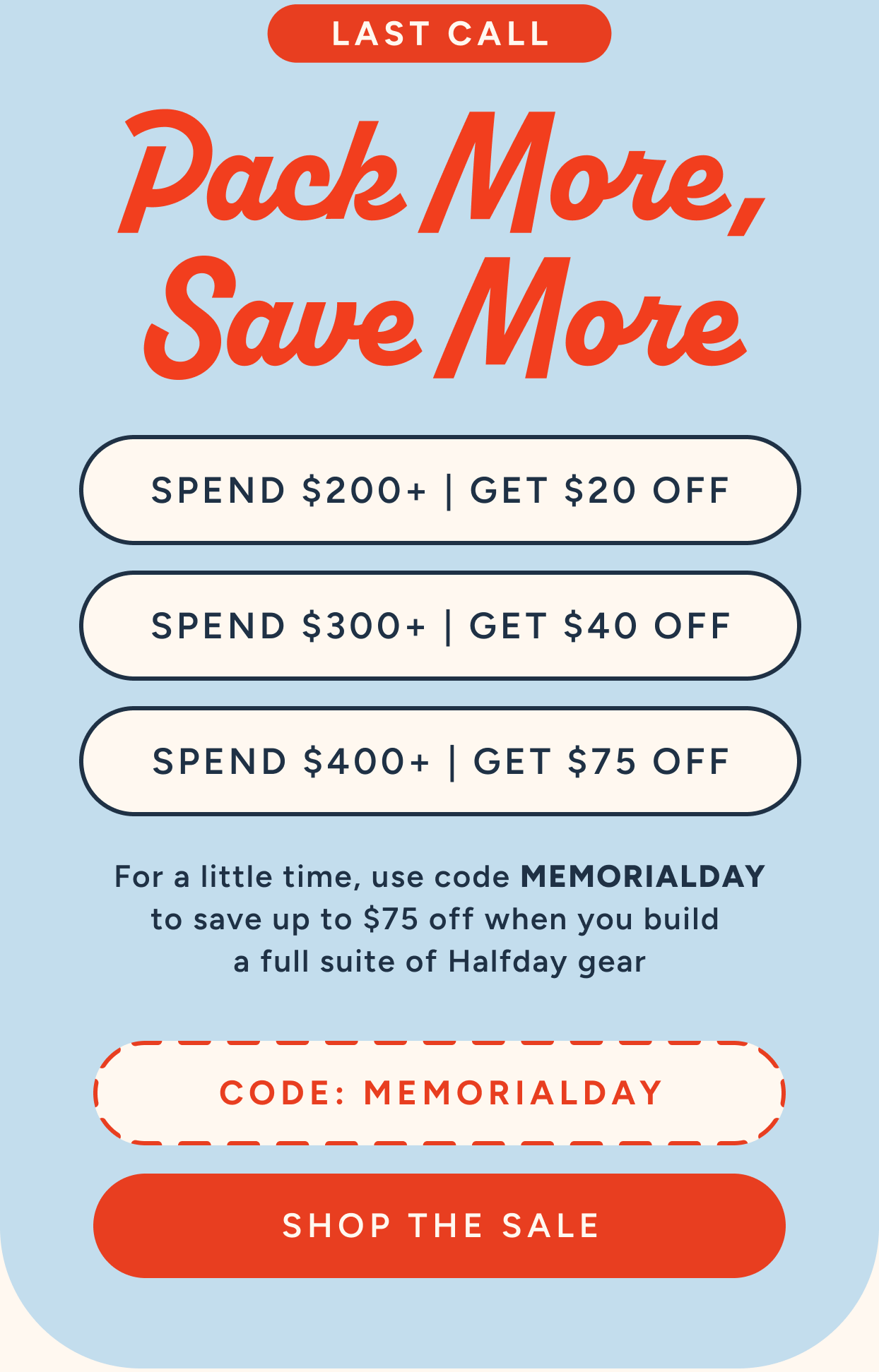 Pack More, Save More