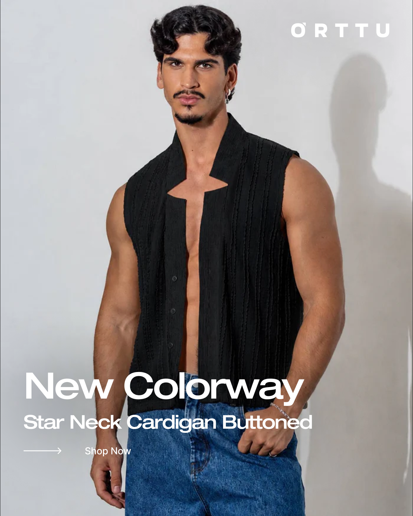 New Colorway Star Neck Cardigan Buttoned