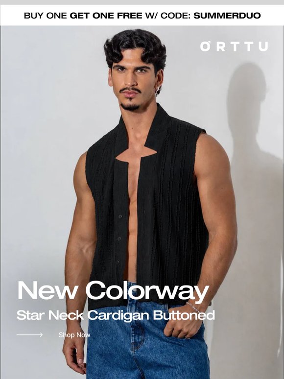 Now in Black 🖤 Best-Selling Star Neck Cardigan Buttoned