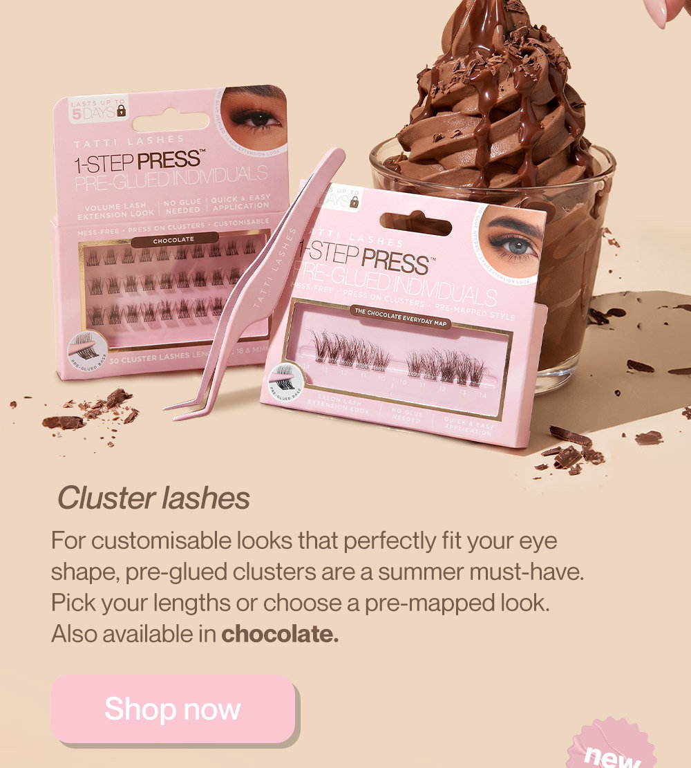 Pre-glued cluster lashes