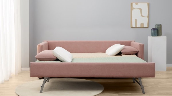 -44% de descuento en la OFERTA de LANZAMIENTO del nuevo Sofá Cama Nido Marmota. Disponible en 4 colores (aqua, gris, beige y rosa) con diseño moderno y tejido antimanchas. Incluye dos colchones individuales de viscoelástica para dormir juntos o separados. Sistema de apertura lateral inteligente ideal para ahorrar espacio en salones pequeños. Estructura totalmente desenfundable, fácil de lavar a máquina y de abrir sin esfuerzo. Sofá Cama Nido de Marmota en OFERTA de LANZAMIENTO con envío, subida a casa y montaje gratis incluidos.