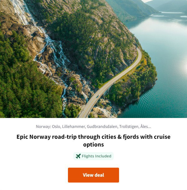 Epic Norway road-trip through cities & fjords with cruise options