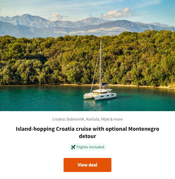 Island-hopping Croatia cruise with optional Montenegro detour