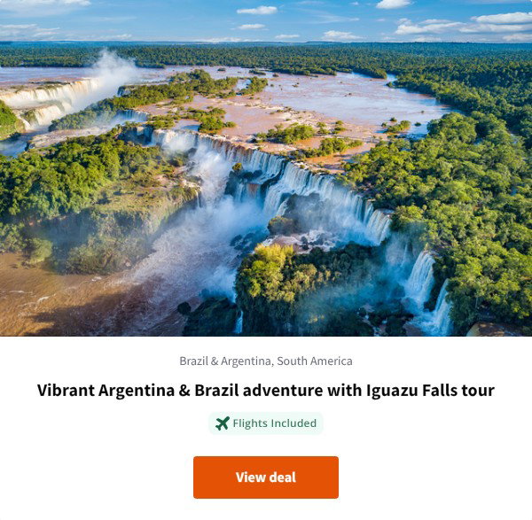Vibrant Argentina & Brazil adventure with Iguazu Falls tour
