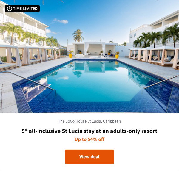 5* all-inclusive St Lucia stay at an adults-only resort