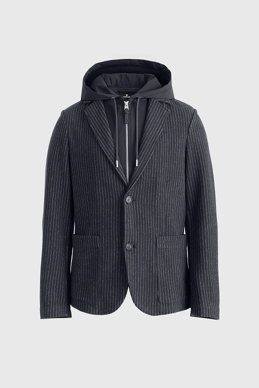 WELLS-K 2-in-1 Brushed Knit Blazer With Removable Bib for Men