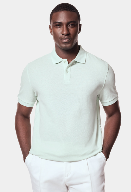 Light Green Piqué Polo Shirt