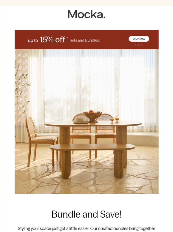 Up to 15% Off Sets and Bundles.