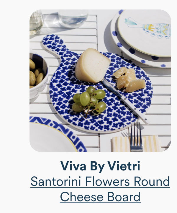 Viva by Vietri Santorini Flowers Round Cheese Board