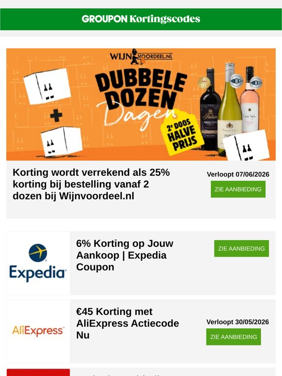 Expedia exclusief + €45 AliExpress code