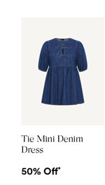Tie Mini Denim Dress