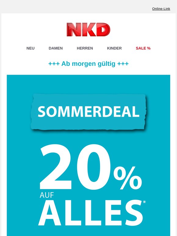 Sommerdeal: 20% auf Alles!