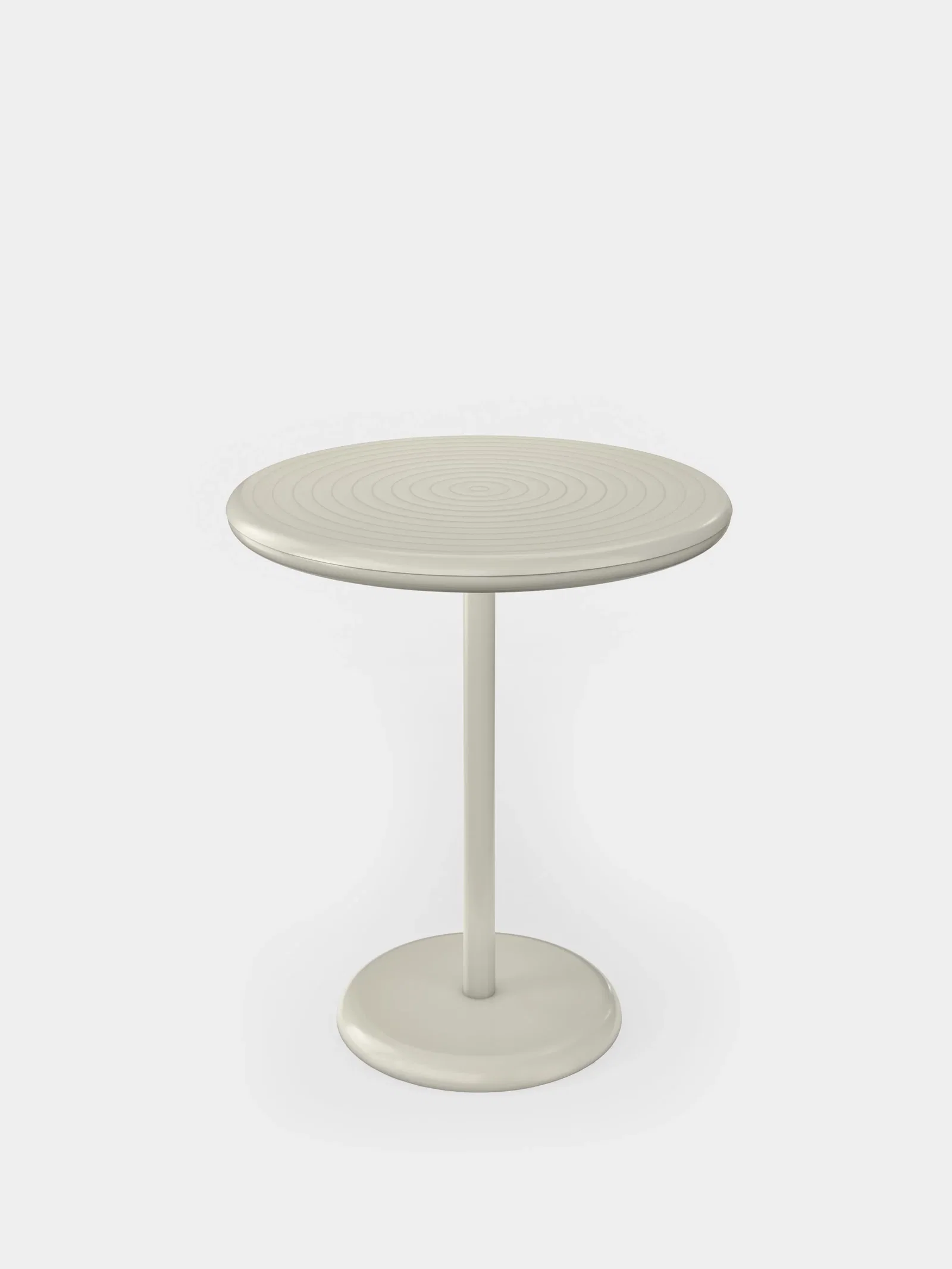 Image of Groove Outdoor Small Round Table | Putty Weather-Resistant Aluminium