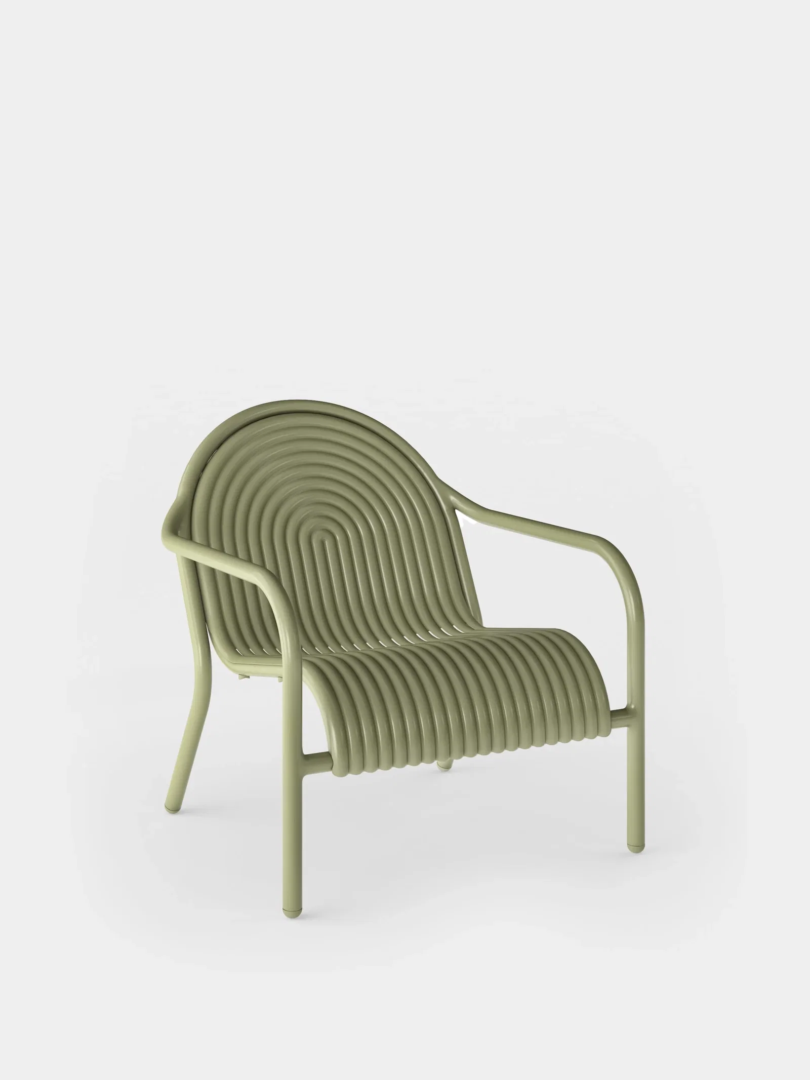 Image of Groove Outdoor Lounge Chair | Moss Weather-Resistant Aluminium