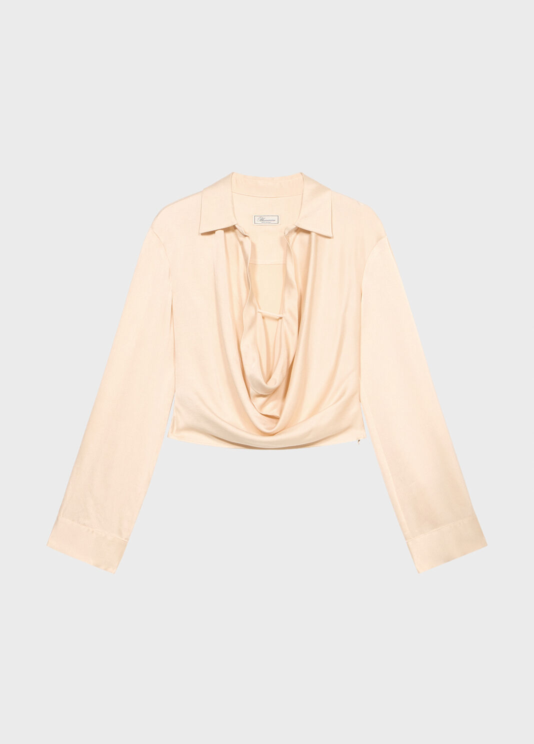 Satin Blouse with Cowl Neckline