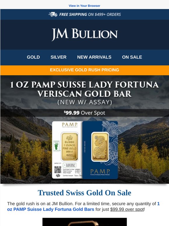 🚨 GOLD RUSH: PAMP Suisse Gold Bars On Sale!