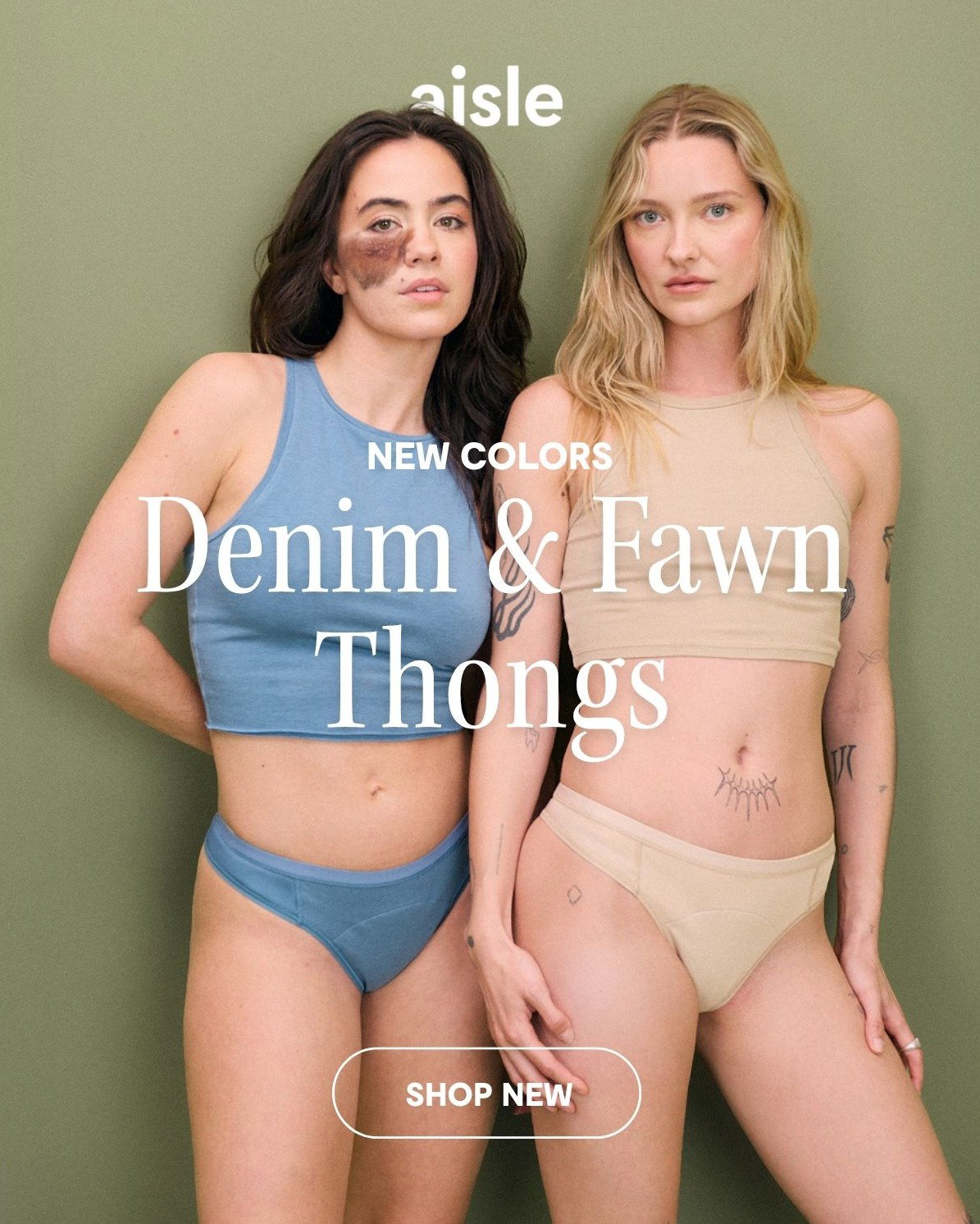 LEAKPROOF THONGS ARE NOW IN DENIM AND FAWN