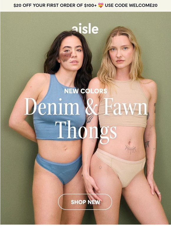 NEW 🌟 Thongs in Denim + Fawn