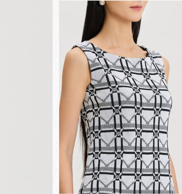 Monochrome Geometric Knit Tank