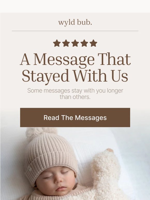 A message arrived last month