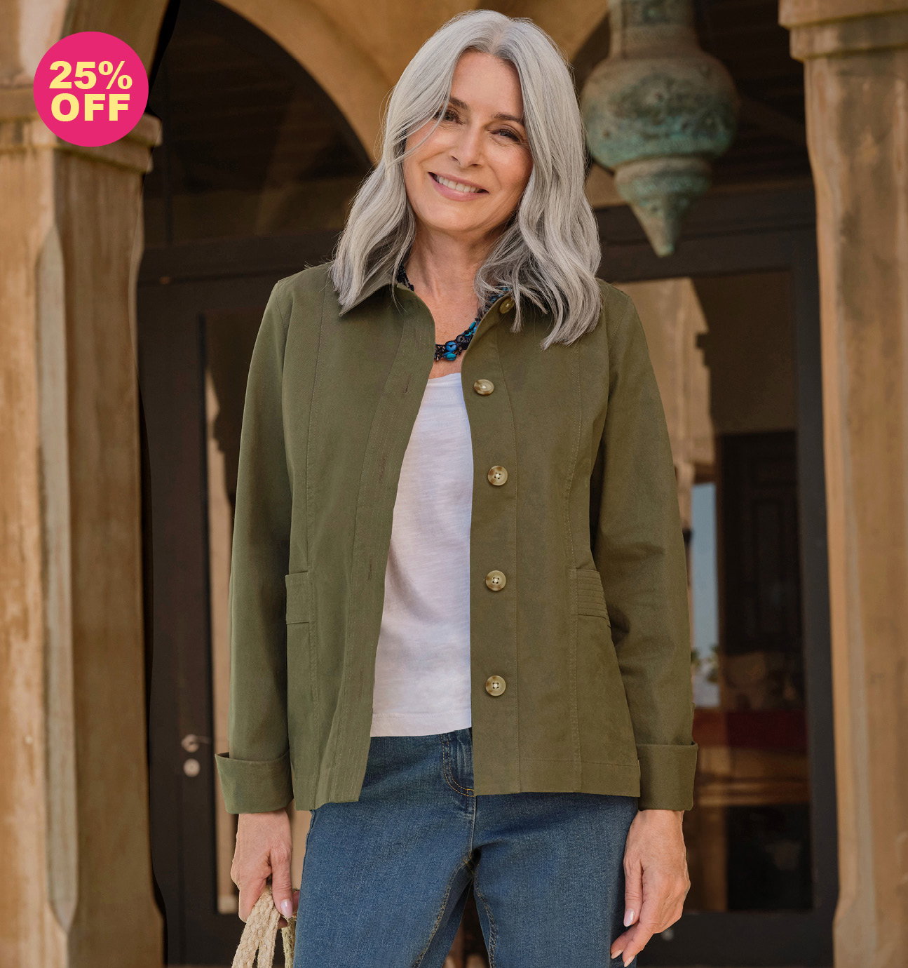 Stitch Pocket Cotton Jacket