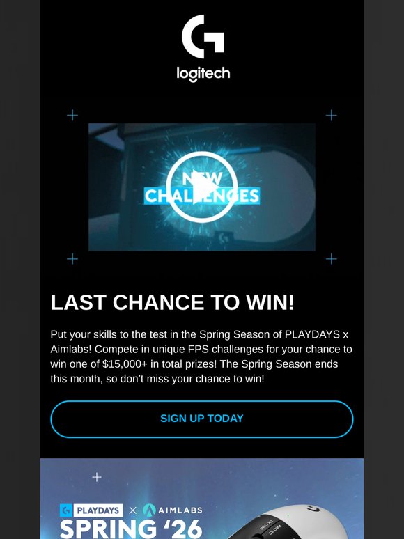 Last chance to play Aimlabs Spring challenges & win Logitech G prizes!
