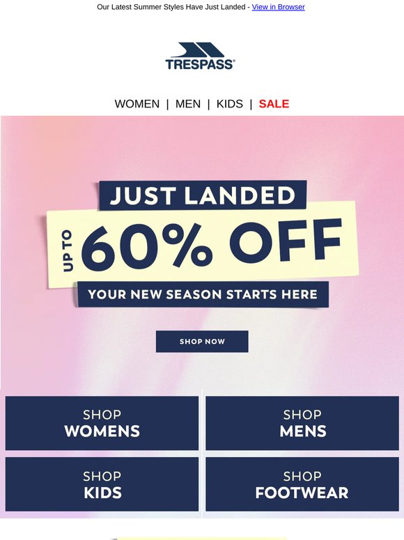 Just In | Up to 60% Off