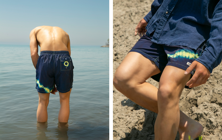 The Overdyed Indigo Kiwi Swim Trunks