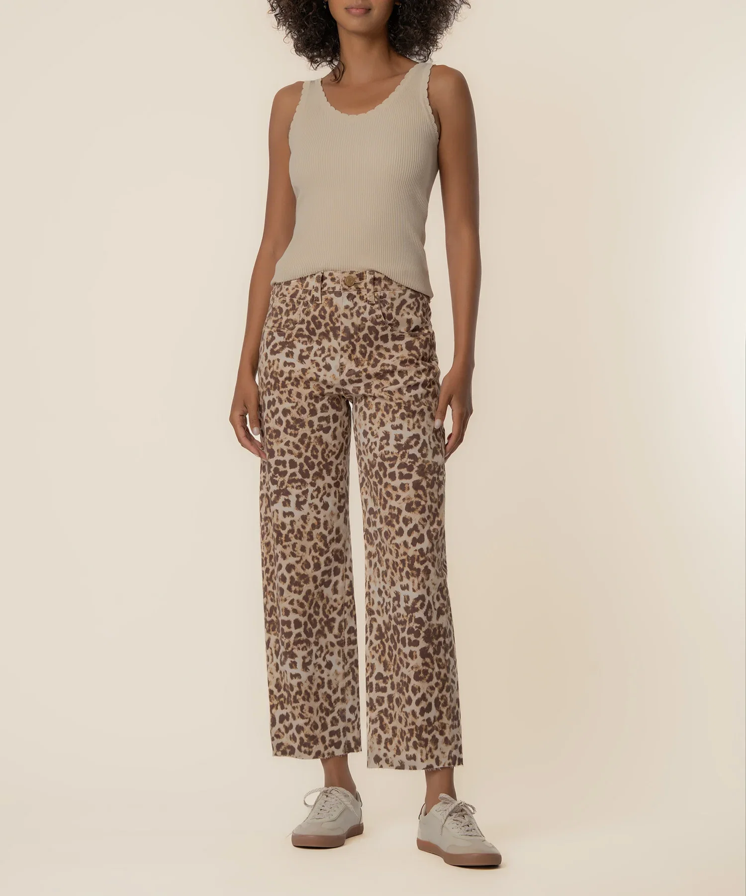 Image of Gwen Twill High Rise Wide Leg, Exclusive in Tan/Brown