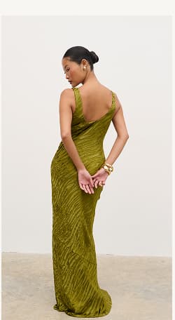 Kendall Devore Round Neck Maxi Dress in Olive