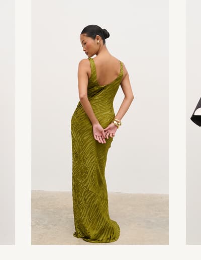 Kendall Devore Round Neck Maxi Dress in Olive