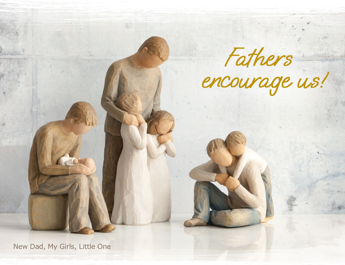 Fathers encourage us! New Dad Figure, My Girls Figure, Little One Figure. Gifts for Father's Day.
