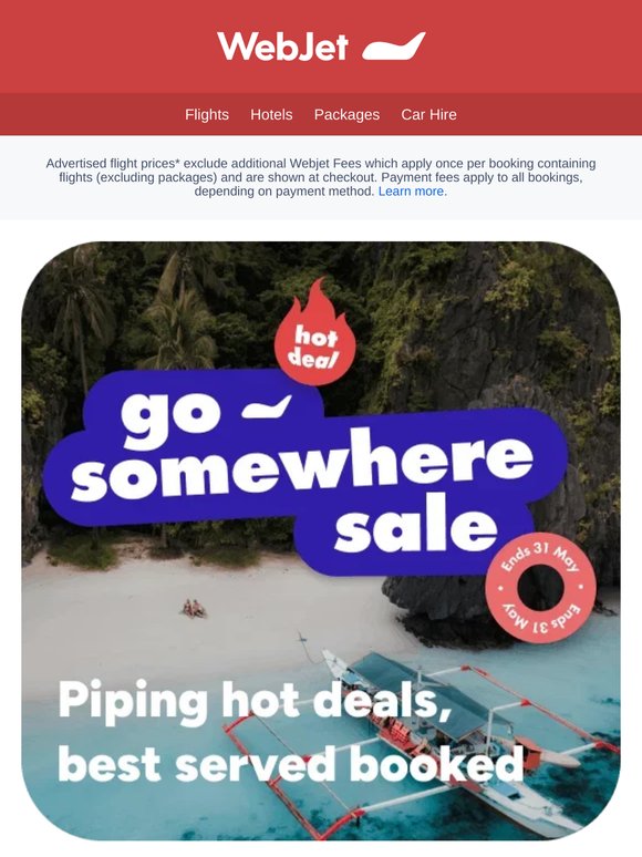 Last chance: go somewhere sale ends 31 May