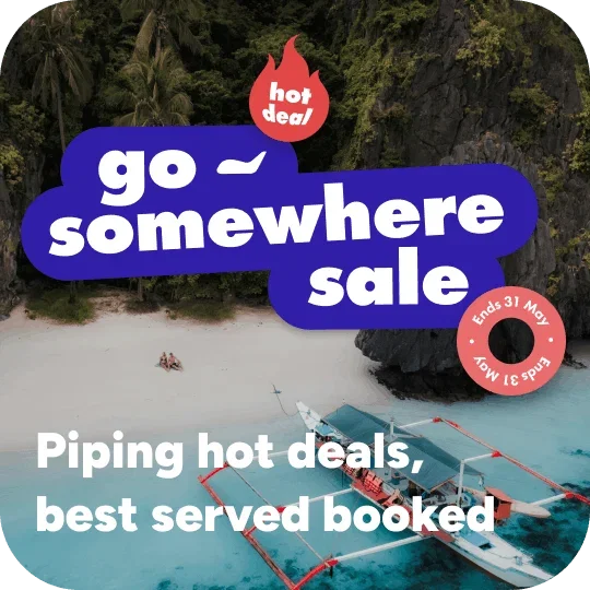 Go somewhere sale on a beach background