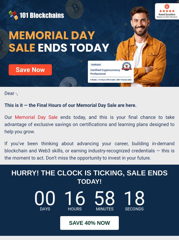 ⏳ Memorial Day Sale Ends Today — Don’t Miss Out