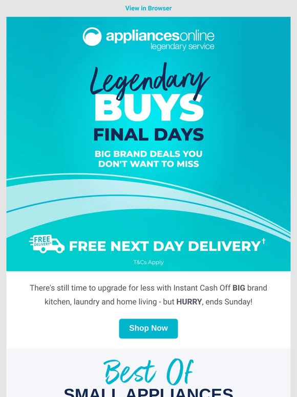 🏃FINAL Days | Instant CASH OFF selected Kitchen and Laundry Buys