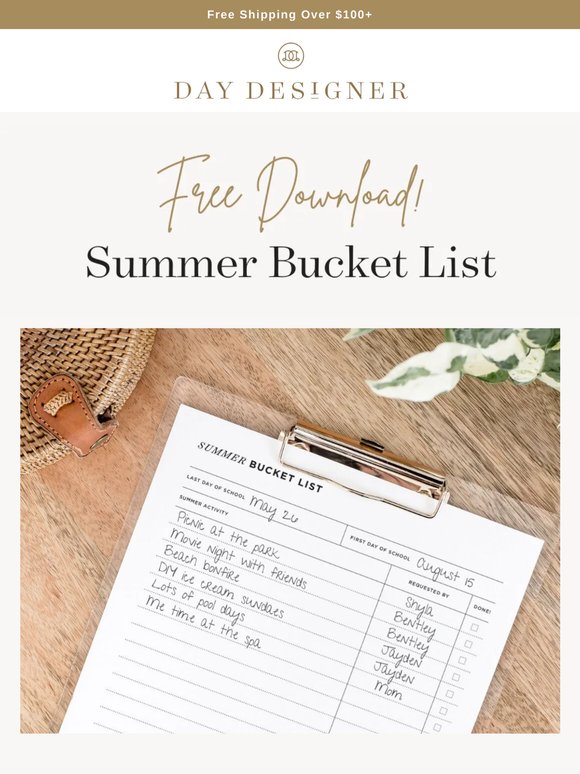 Free Printable ☀️ Summer Bucket List