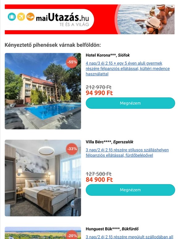 Wellness, tengerpart, városlátogatás? 🌊 Találd meg kedvenced! 😀