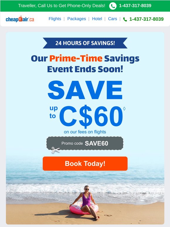 💰✈ Last Call: 24 Hours of Our Prime-Time Deals
