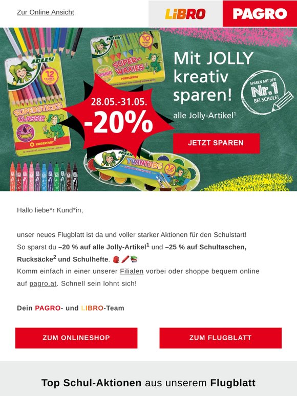 Spare jetzt –20 % auf alle JOLLY-Artikel! 🖍️✏️🎨