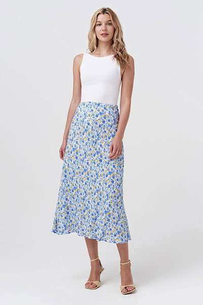 Luna Satin Midi Slip Skirt