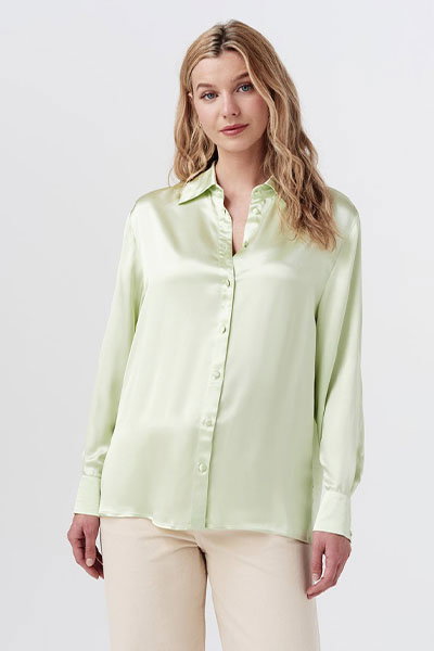 Ellie Satin Collared Shirt