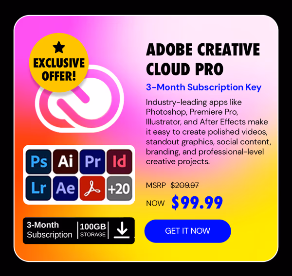 Adobe Creative Cloud Pro 3-Month Subscription Key