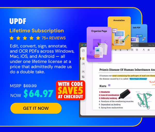 UPDF - Edit, Convert, AI Chat with PDF: Lifetime Subscription