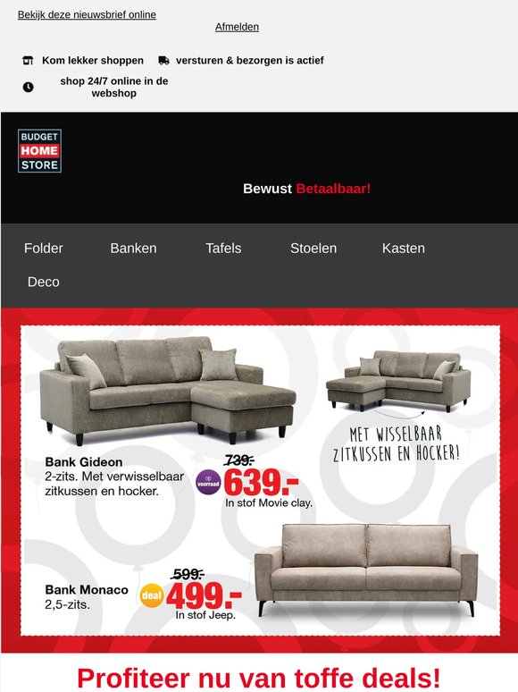 Korting op diverse banken! 😍
