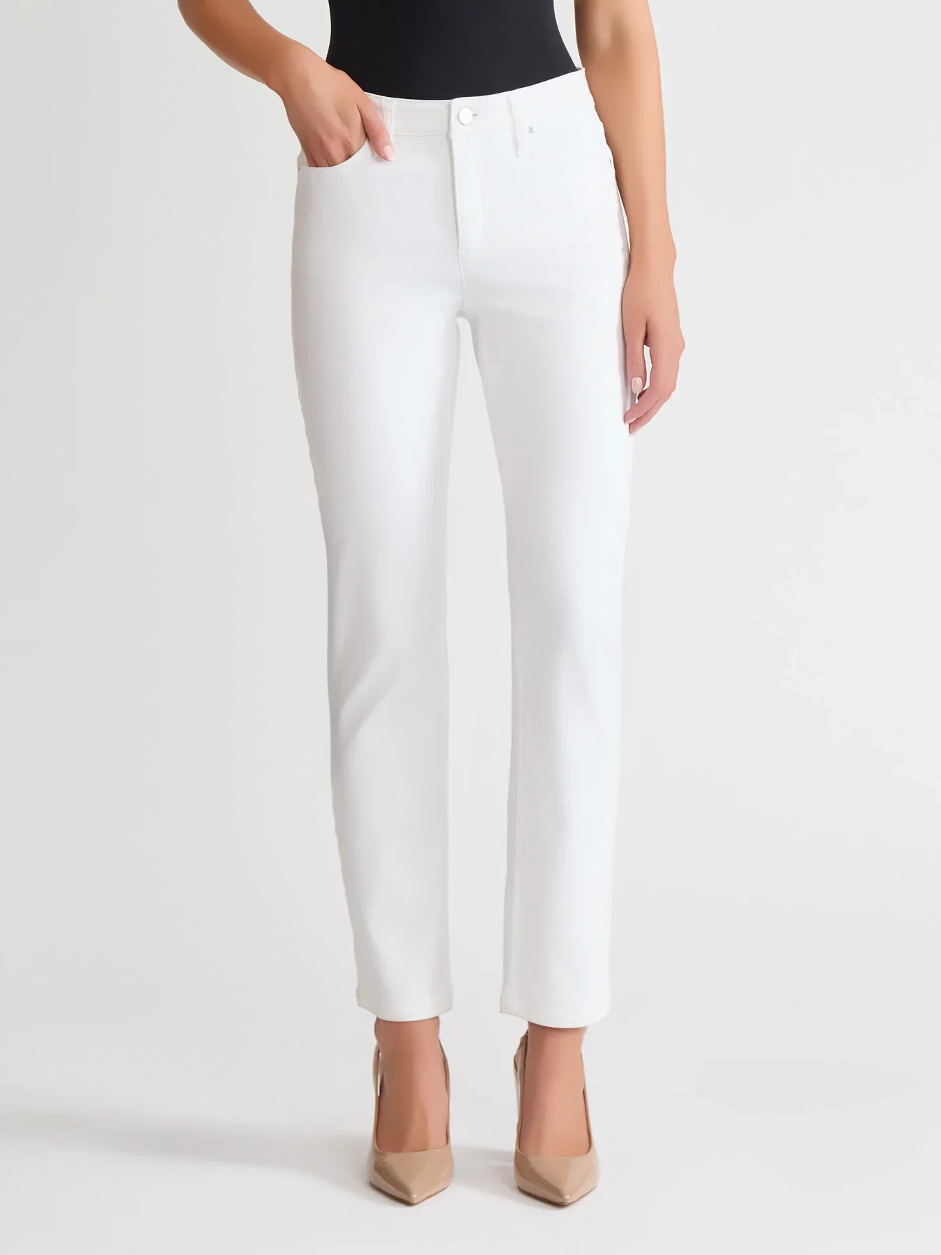 Image of Lexington Straight Leg Jeans, Soft White