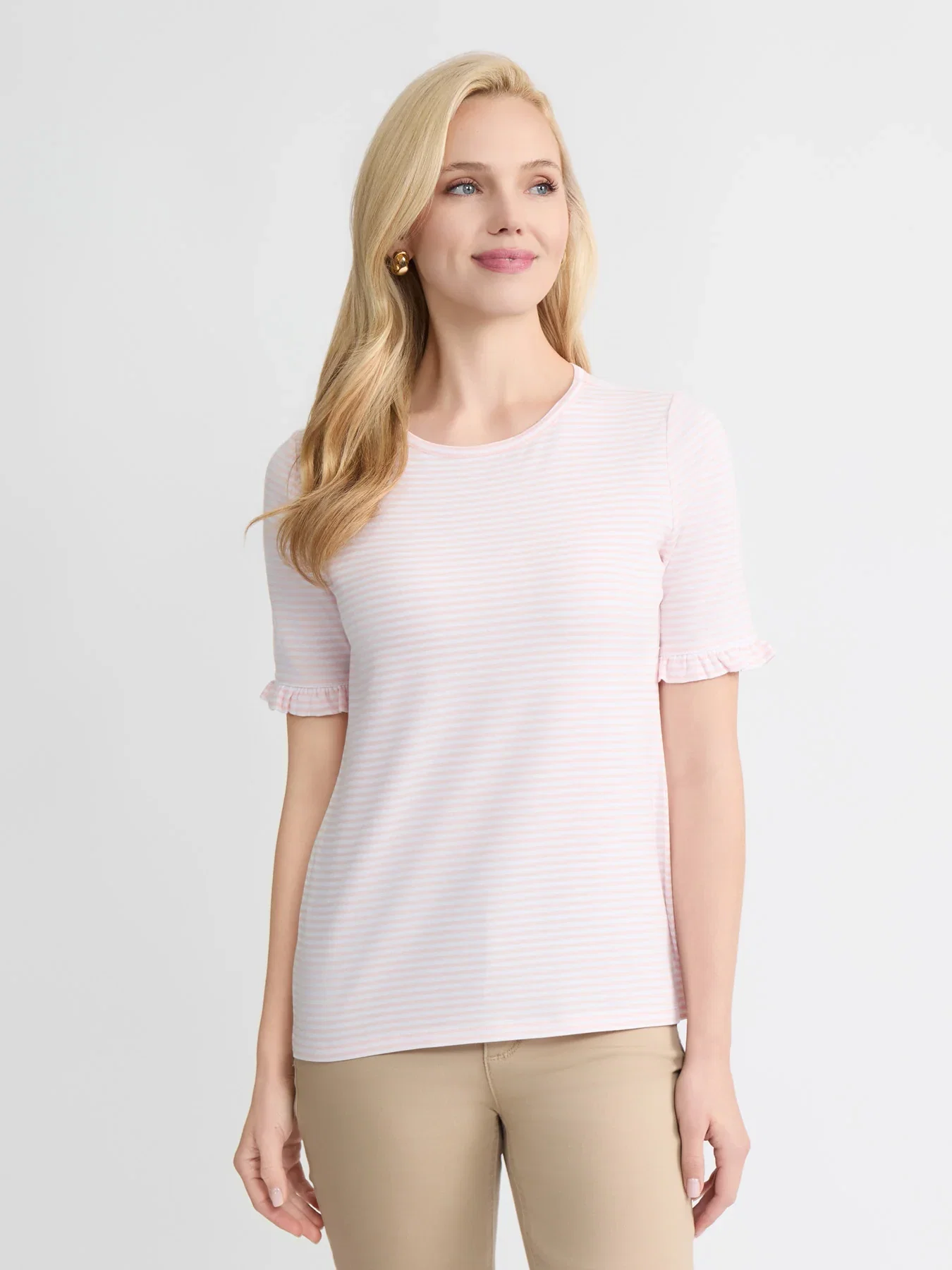 Image of Elbow Ruffle Sleeve Top