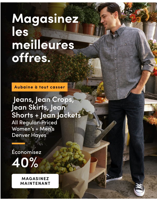 Jeans et shorts en jean pour femmes, hommes et enfants achetez-en 1 et obtenez-en 1 à 50% de rabais*