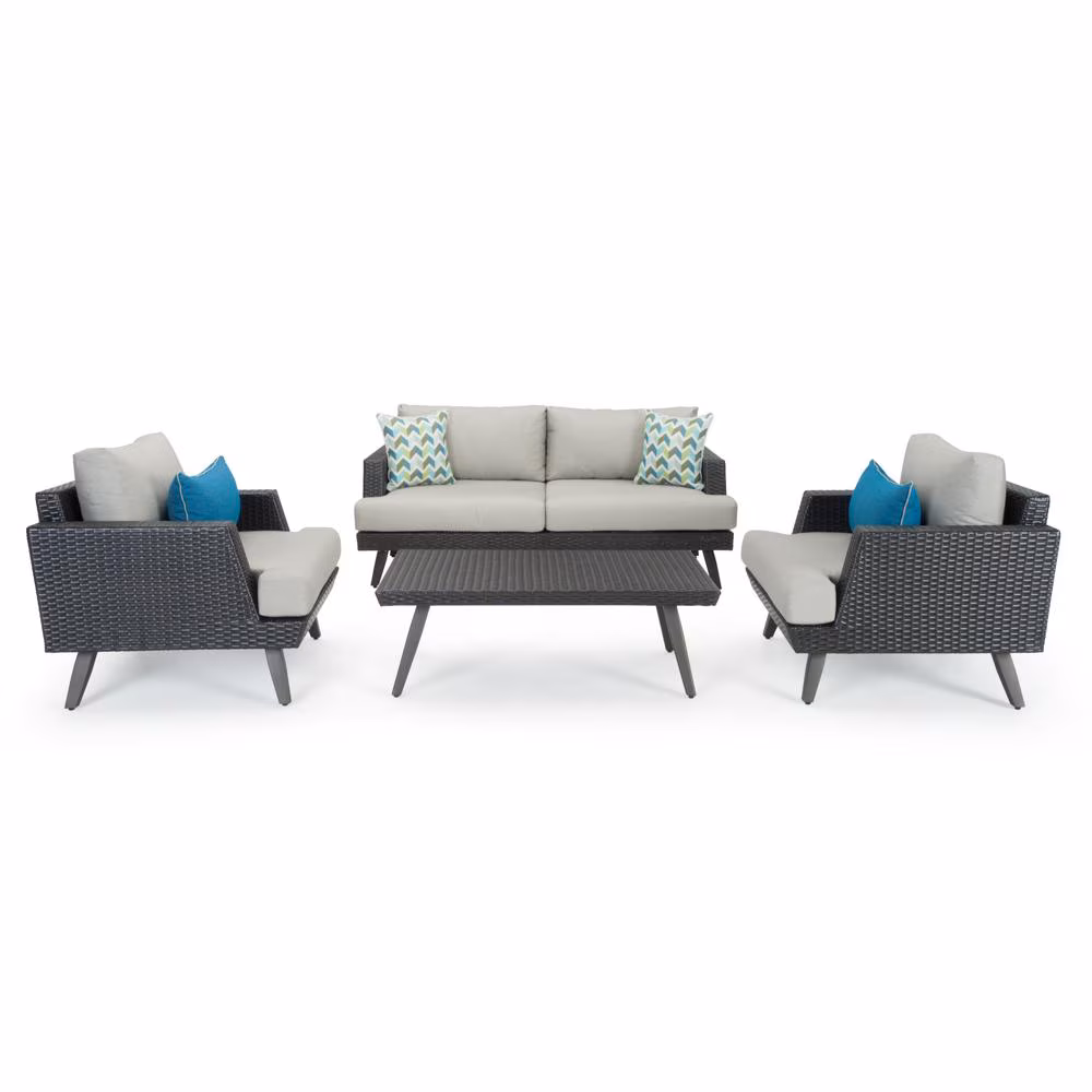 Portofino® Casual 4 Piece Sunbrella® Outdoor Love Seat Group - Dove Gray